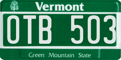 VT license plate OTB503