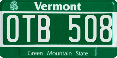 VT license plate OTB508