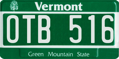 VT license plate OTB516