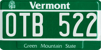 VT license plate OTB522
