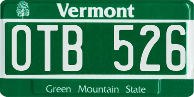 VT license plate OTB526