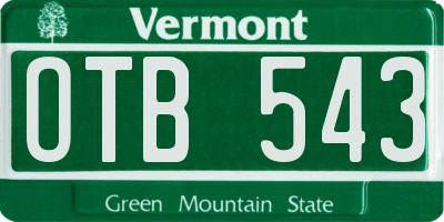 VT license plate OTB543