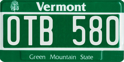 VT license plate OTB580