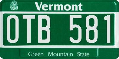 VT license plate OTB581