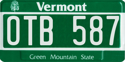 VT license plate OTB587