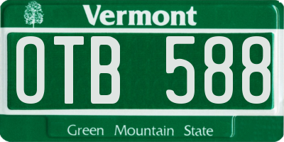 VT license plate OTB588