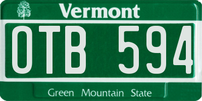 VT license plate OTB594