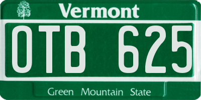 VT license plate OTB625