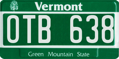VT license plate OTB638