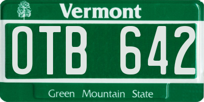 VT license plate OTB642