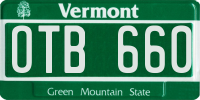 VT license plate OTB660