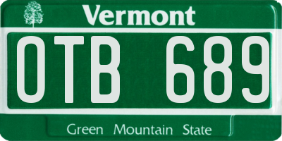 VT license plate OTB689