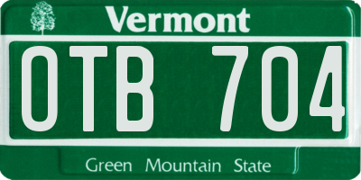 VT license plate OTB704
