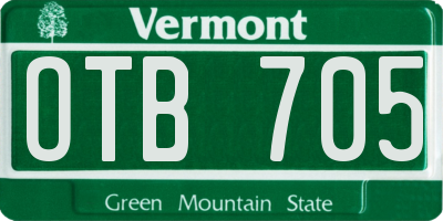 VT license plate OTB705