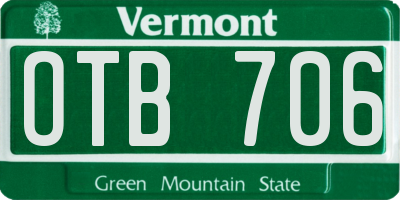 VT license plate OTB706