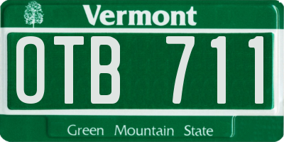 VT license plate OTB711