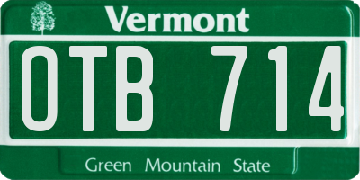 VT license plate OTB714