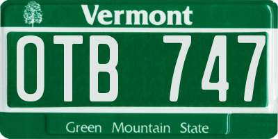 VT license plate OTB747