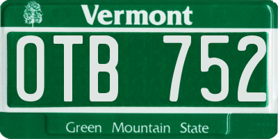 VT license plate OTB752