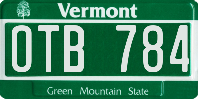 VT license plate OTB784