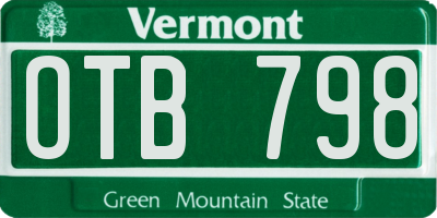 VT license plate OTB798