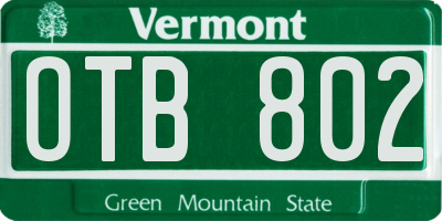 VT license plate OTB802