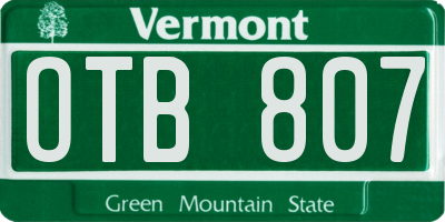 VT license plate OTB807