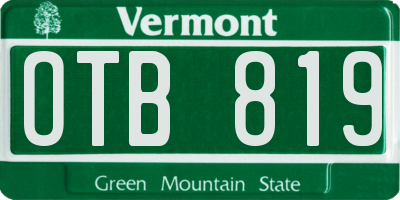 VT license plate OTB819