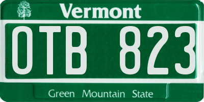 VT license plate OTB823