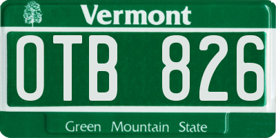 VT license plate OTB826