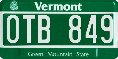 VT license plate OTB849