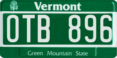 VT license plate OTB896
