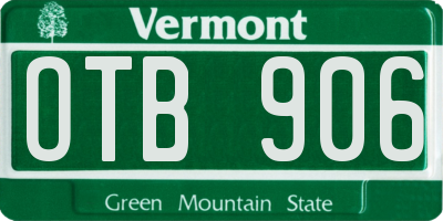 VT license plate OTB906