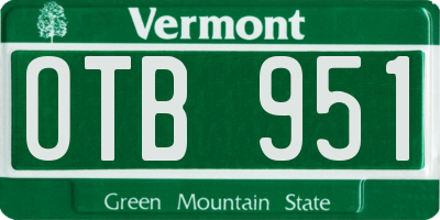 VT license plate OTB951