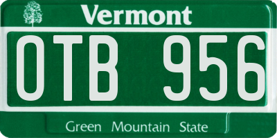 VT license plate OTB956