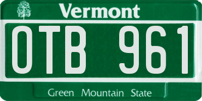 VT license plate OTB961