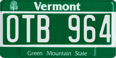 VT license plate OTB964