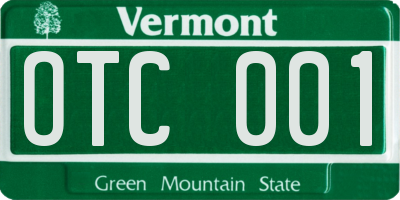 VT license plate OTC001