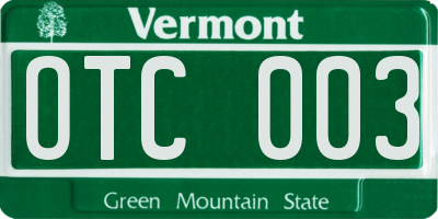 VT license plate OTC003