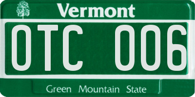 VT license plate OTC006