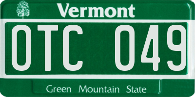VT license plate OTC049