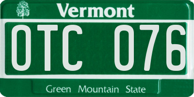 VT license plate OTC076