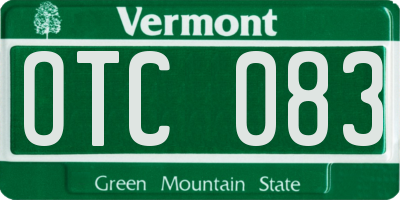 VT license plate OTC083