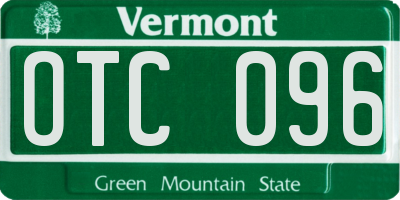 VT license plate OTC096