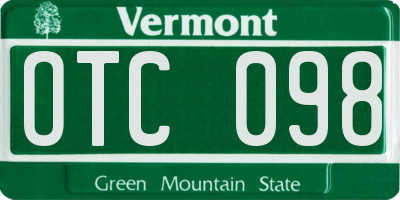 VT license plate OTC098
