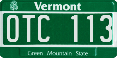 VT license plate OTC113