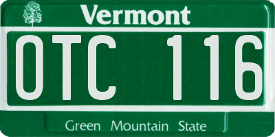 VT license plate OTC116