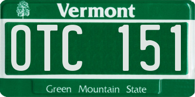 VT license plate OTC151