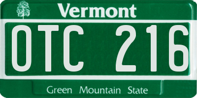 VT license plate OTC216