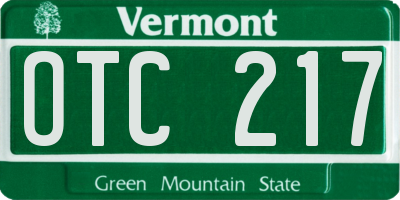 VT license plate OTC217